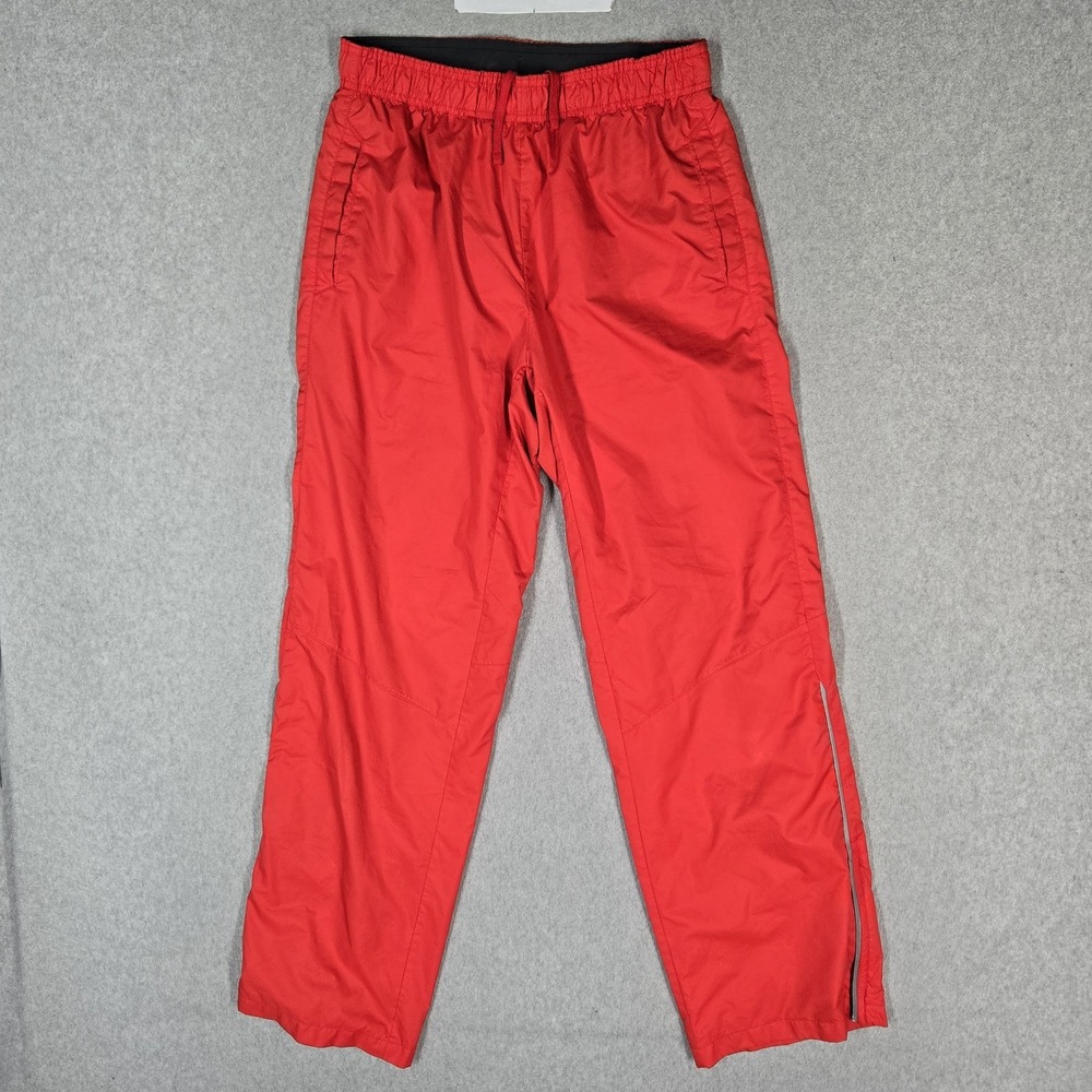 Nike Men Activewear Pants S Red Rain Pants STORM-FIT Zipper 29" Inseam Logo